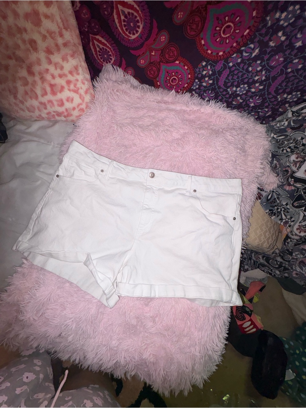 Terra & Sky White Denim Jean Shorts